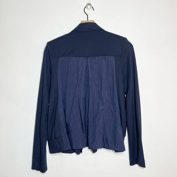 CAbi Moto Chance Jacket Women's Size Small Navy Blue Asymmetrical Zipper - Picture 3 of 8